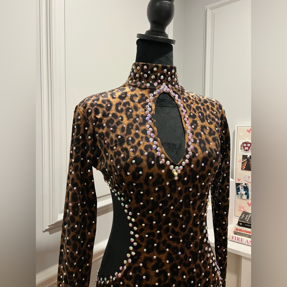 Leopard Dance Dress for Latin or Rhythm - Picture 6 of 8